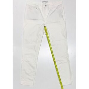 Peter‎ Millar Womens White Sateen Skinny Pants Size 8 Stretch Cotton Modal